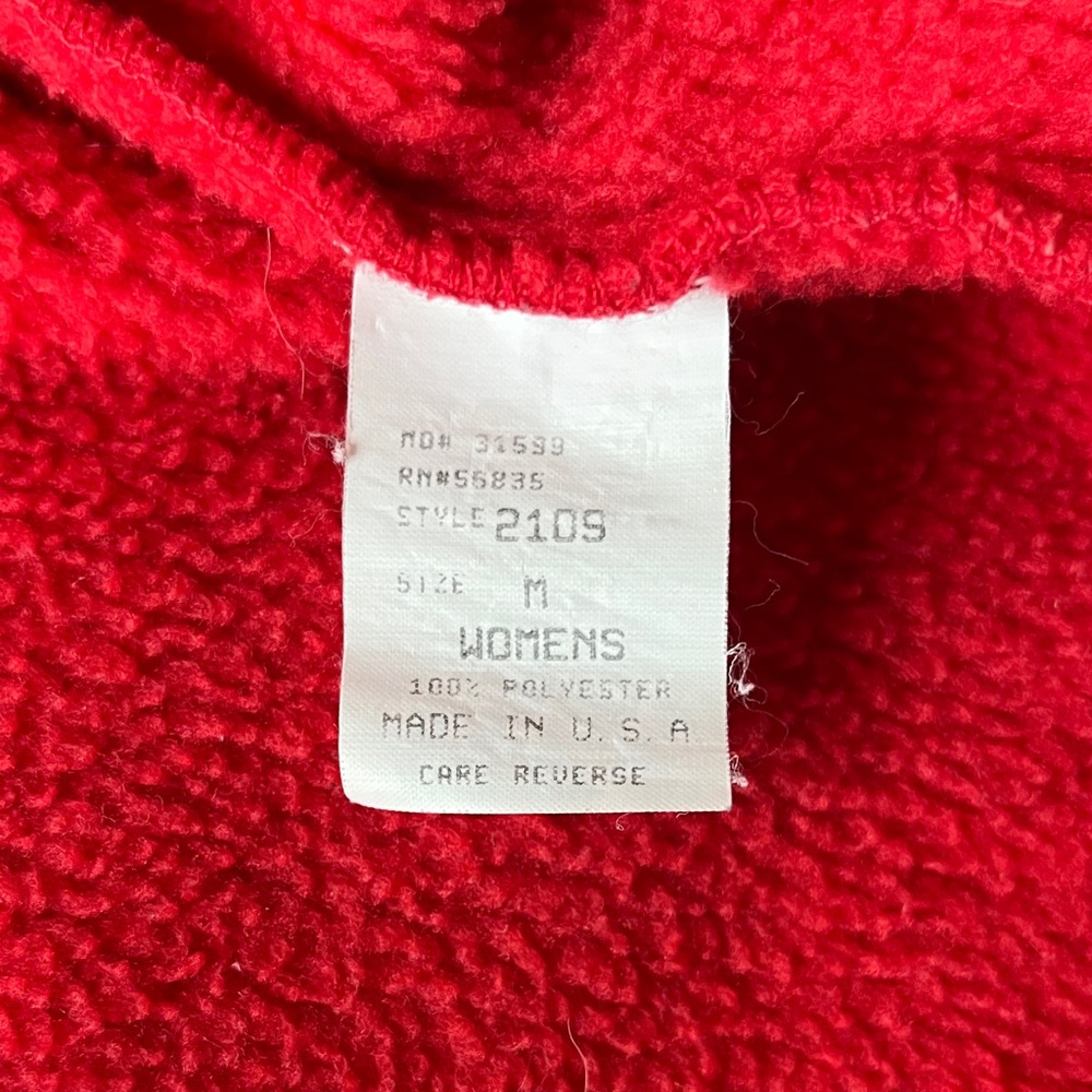 Vintage Wmns Cabela's Red Full Zip Fleece Jacket - sz M - Picture 5 of 9